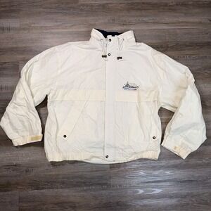 VTG Tri-Mountain WindBreaker Mens 2X-Large Navy White Colorway Silver Queen